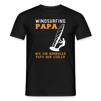 Cooler Windsurf-Papa - Männer T-Shirt - Schwarz - Vorne - AI Model Male 178 light (178cm)