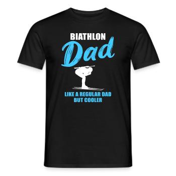 Cool Biathlon Dad Unique - Men's T-Shirt - black - Front - AI Model Male 178 light (178cm)