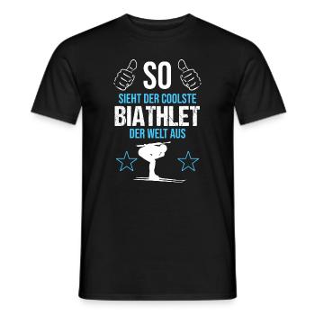 Weltbester Biathlet – Coolness Pur - Männer T-Shirt - Schwarz - Vorne - AI Model Male 178 light (178cm)