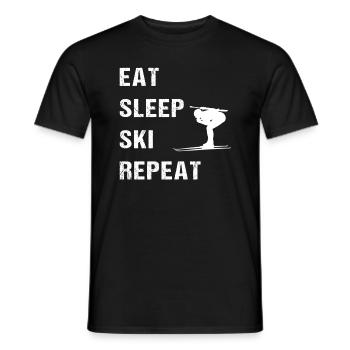 Ski repetition for biathlon fans - Men's T-Shirt - black - Front - AI Model Male 178 light (178cm)