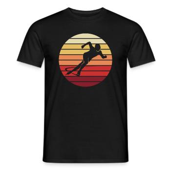 Figure Skating Sunset Silhouette Gift - Men's T-Shirt - black - Front - AI Model Male 178 light (178cm)