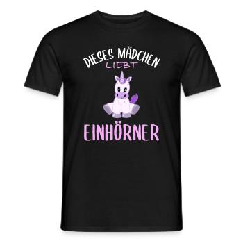 Mädchen und Einhörner - Eine magische Liebe - Männer T-Shirt - Schwarz - Vorne - AI Model Male 178 light (178cm)