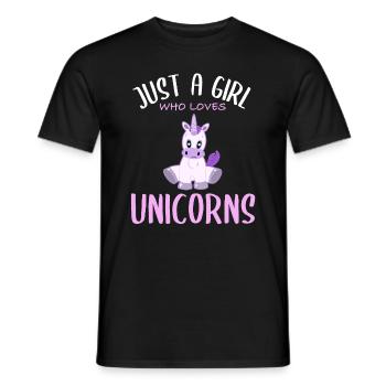 Fille Aime Les Licornes - Sweet Magic World - T-shirt homme - noir - Devant - AI Model Male 178 light (178cm)