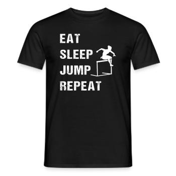 Eat Sleep Jump Repeat - Runner's Life - Men's T-Shirt - black - Front - AI Model Male 178 light (178cm)