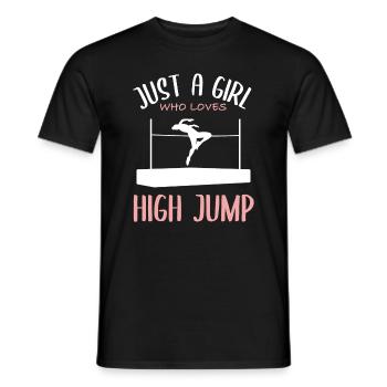 Fille Aime La Passion Du Saut En Hauteur - T-shirt homme - noir - Devant - AI Model Male 178 light (178cm)