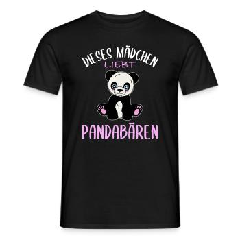 Girl's heart for pandas - Men's T-Shirt - black - Front - AI Model Male 178 light (178cm)