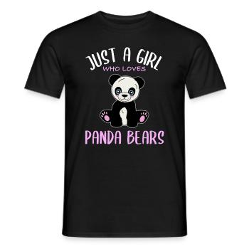 Un cœur de fille pour les pandas - T-shirt homme - noir - Devant - AI Model Male 178 light (178cm)