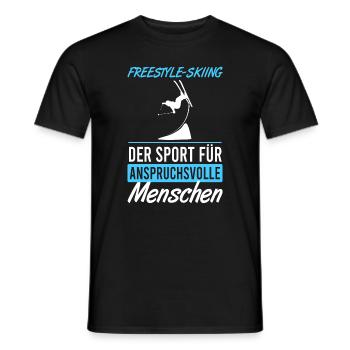 Freestyle-skiing – Sportkunst pur - Männer T-Shirt - Schwarz - Vorne - AI Model Male 178 light (178cm)