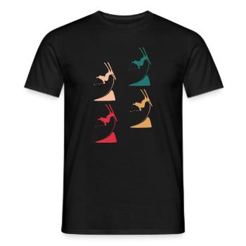 Colorful Masters of the Skies - Ski Freestyle Extravaganza - Men's T-Shirt - black - Front - AI Model Male 178 light (178cm)