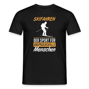 Cadeau pour les fans de ski exigeants - T-shirt homme - noir - Devant - AI Model Male 178 light (178cm)