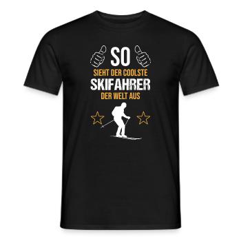 Gift for the top skier - Men's T-Shirt - black - Front - AI Model Male 178 light (178cm)