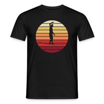 Sonnenuntergang Slackline - Männer T-Shirt - Schwarz - Vorne - AI Model Male 178 light (178cm)