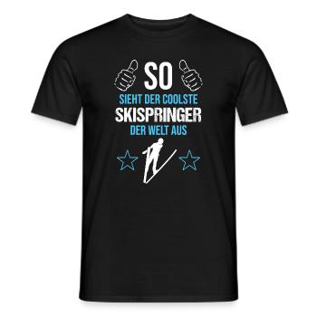 Top Skispringer: Weltspitze - Männer T-Shirt - Schwarz - Vorne - AI Model Male 178 light (178cm)