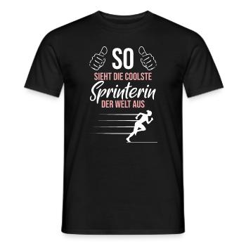 Coolest female sprinter – world class - Men's T-Shirt - black - Front - AI Model Male 178 light (178cm)