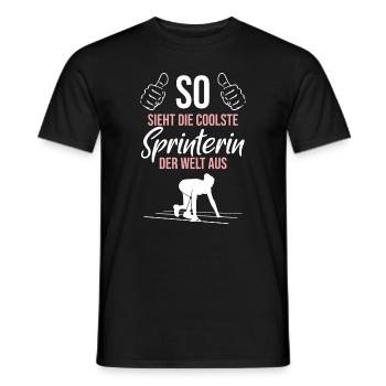 Die coolste Sprinterin der Welt - Männer T-Shirt - Schwarz - Vorne - AI Model Male 178 light (178cm)