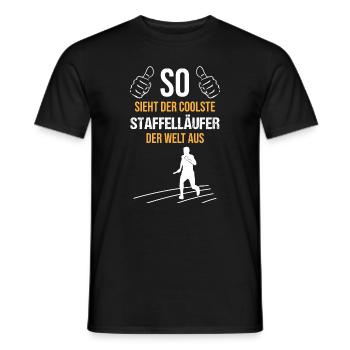 Coolest relay runner in the world - Men's T-Shirt - black - Front - AI Model Male 178 light (178cm)