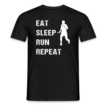 Eat Sleep Run Repeat Läufermotto - Männer T-Shirt - Schwarz - Vorne - AI Model Male 178 light (178cm)
