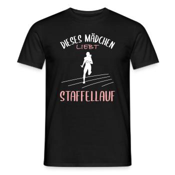 Course de relais Love - Passion de la fille - T-shirt homme - noir - Devant - AI Model Male 178 light (178cm)