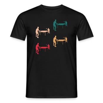 Conception colorée de match de tennis de table - T-shirt homme - noir - Devant - AI Model Male 178 light (178cm)