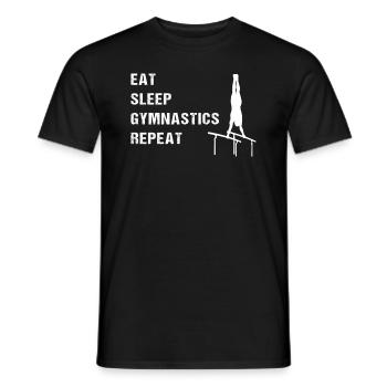 Manger Sommeil Gymnastique Répéter - T-shirt homme - noir - Devant - AI Model Male 178 light (178cm)