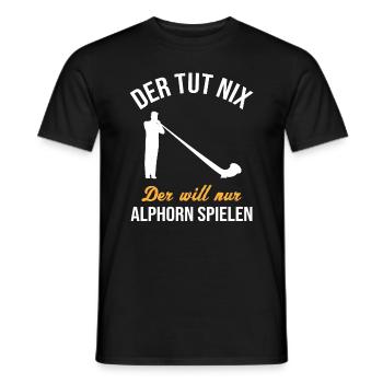 Alphorn Geschenk - Nur spielen, kein Tun - Männer T-Shirt - Schwarz - Vorne - AI Model Male 178 light (178cm)