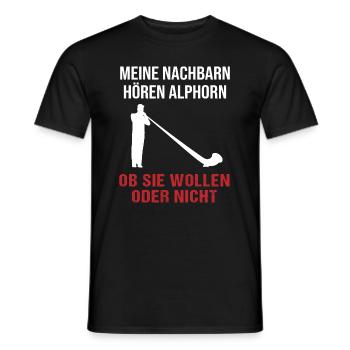 Geschenk für Nachbarn - Alphornklänge - Männer T-Shirt - Schwarz - Vorne - AI Model Male 178 light (178cm)