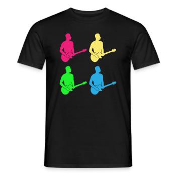Colorful Guitarists Harmony Gift Shirt - Men's T-Shirt - black - Front - AI Model Male 178 light (178cm)