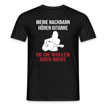 Neighbor Music Enjoyment Guitarist Gift - Men's T-Shirt - black - Front - AI Model Male 178 light (178cm)