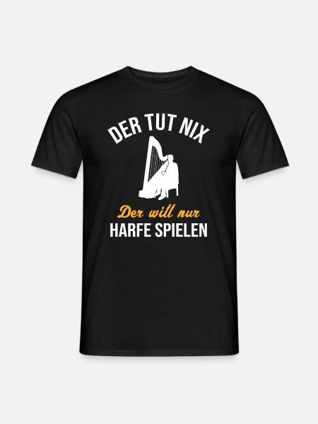 Harmless harp sound inspires musicians - Men's T-Shirt - black