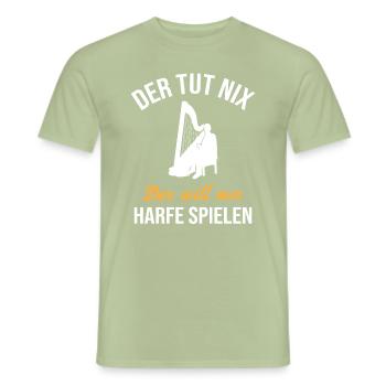 Le son inoffensif de la harpe inspire les musiciens - T-shirt homme - vert sauge - Devant - AI Model Male 178 light (178cm)