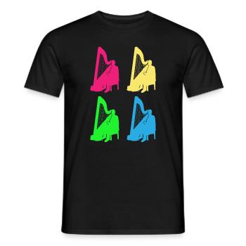 Bunte Harfenklänge Vielfalt Geschenk - Männer T-Shirt - Schwarz - Vorne - AI Model Male 178 light (178cm)
