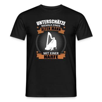 Harpe sagesse âge puissance cadeau - T-shirt homme - noir - Devant - AI Model Male 178 light (178cm)