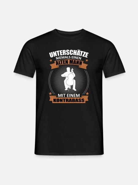 Old Man Double Bass Wisdom - Men's T-Shirt - black