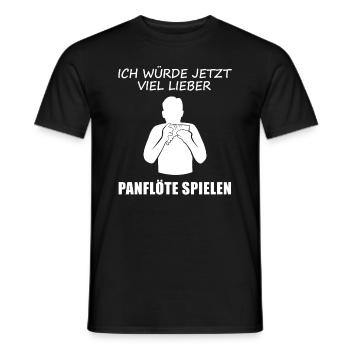 Prefer pan flute to everyday life - gift - Men's T-Shirt - black - Front - AI Model Male 178 light (178cm)