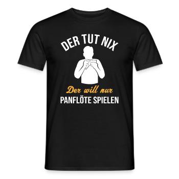 Harmless Panflute Virtuoso Fun - Men's T-Shirt - black - Front - AI Model Male 178 light (178cm)
