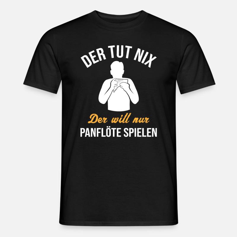 Harmloser Panflöten-Virtuose Fun - Männer T-Shirt - Schwarz
