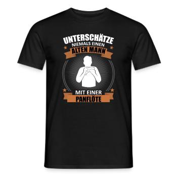 Senior Panflutist – Attention Talent! - Men's T-Shirt - black - Front - AI Model Male 178 light (178cm)