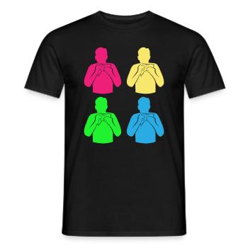 Colorful Panflute Quartet Magic - Gift - Men's T-Shirt - black - Front - AI Model Male 178 light (178cm)