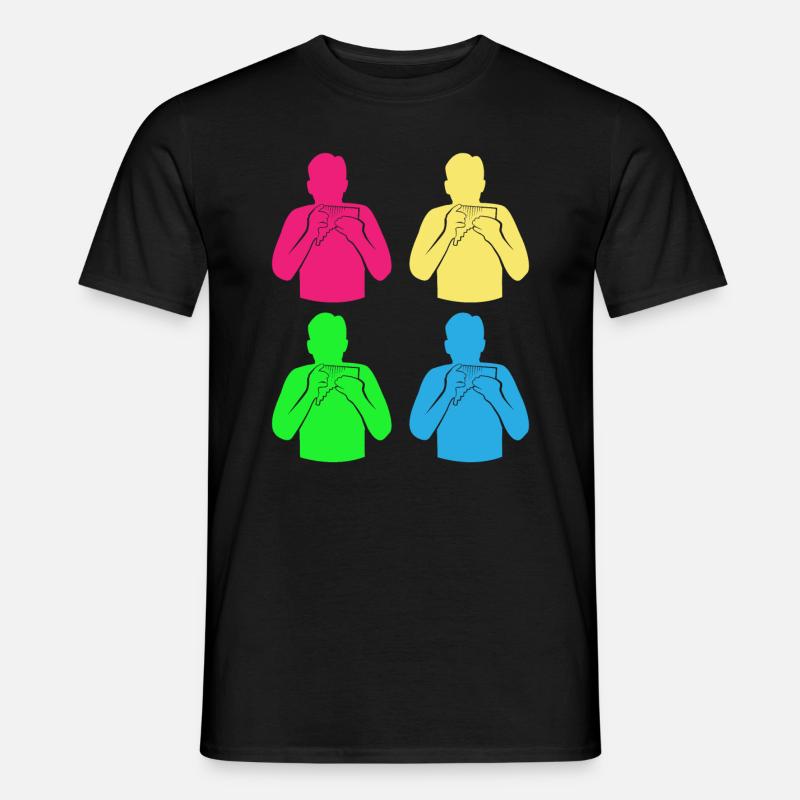 Buntes Panflöten Quartett Magie - Geschenk - Männer T-Shirt - Schwarz