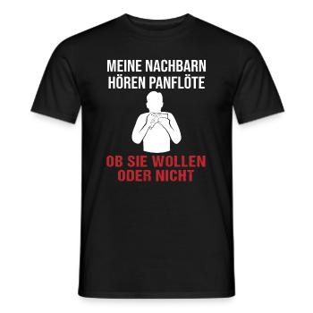 Neighbor's Favorite Panpipes Sound - Men's T-Shirt - black - Front - AI Model Male 178 light (178cm)