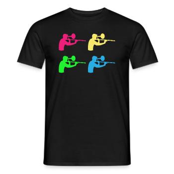 Colorful Trombonist Rhythm Art Gift - Men's T-Shirt - black - Front - AI Model Male 178 light (178cm)