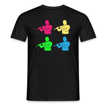 Querflöten Ensemble Bunte Harmonie - Männer T-Shirt - Schwarz - Vorne - AI Model Male 178 light (178cm)