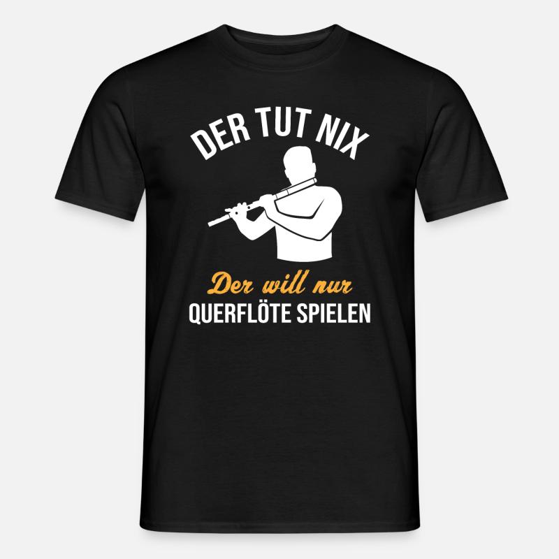 Harmloser Querflötenspieler Witz - Männer T-Shirt - Schwarz