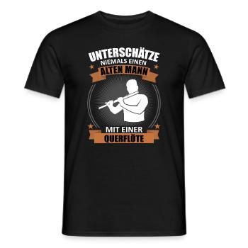 Vieil homme à la sagesse de la flûte - T-shirt homme - noir - Devant - AI Model Male 178 light (178cm)