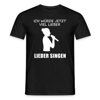 Je préfère chanter de la musique maintenant - T-shirt homme - noir - Devant - AI Model Male 178 light (178cm)