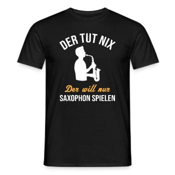 Harmless Saxophonist Joy of Playing Gift - Men's T-Shirt - black - Front - AI Model Male 178 light (178cm)