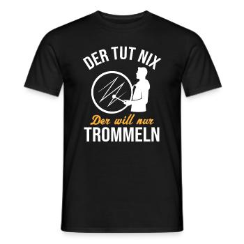 Harmless Drummer Drums Humor - Men's T-Shirt - black - Front - AI Model Male 178 light (178cm)