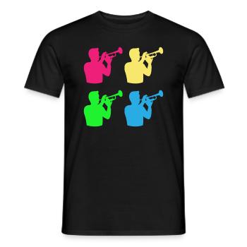 Trompetenklang in Farbe – Musikalischer Regenbogen - Männer T-Shirt - Schwarz - Vorne - AI Model Male 178 light (178cm)