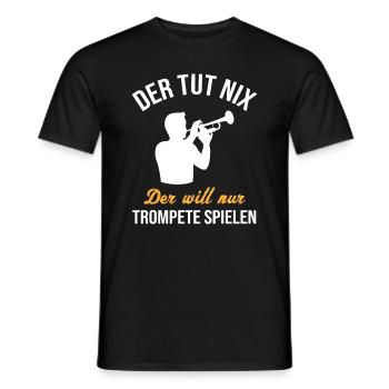 Harmless Trumpeter – Only Music in Mind - Men's T-Shirt - black - Front - AI Model Male 178 light (178cm)