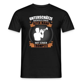 Maître ancien – Sagesse de la trompette - T-shirt homme - noir - Devant - AI Model Male 178 light (178cm)